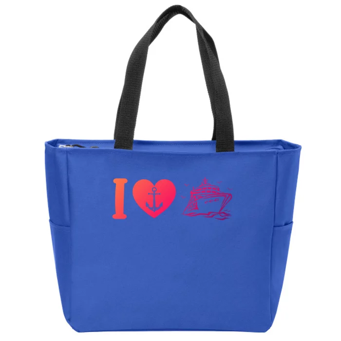 Cruising Lover Cruise Ship Vacation I Love Cruise Meaningful Gift Zip Tote Bag