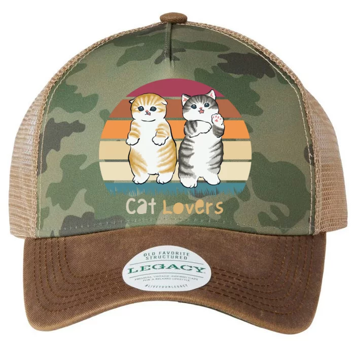 Cat Lovers Cute Retro Sunset Legacy Tie Dye Trucker Hat