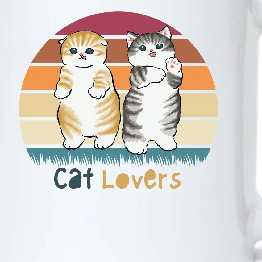 Cat Lovers Cute Retro Sunset Black Color Changing Mug