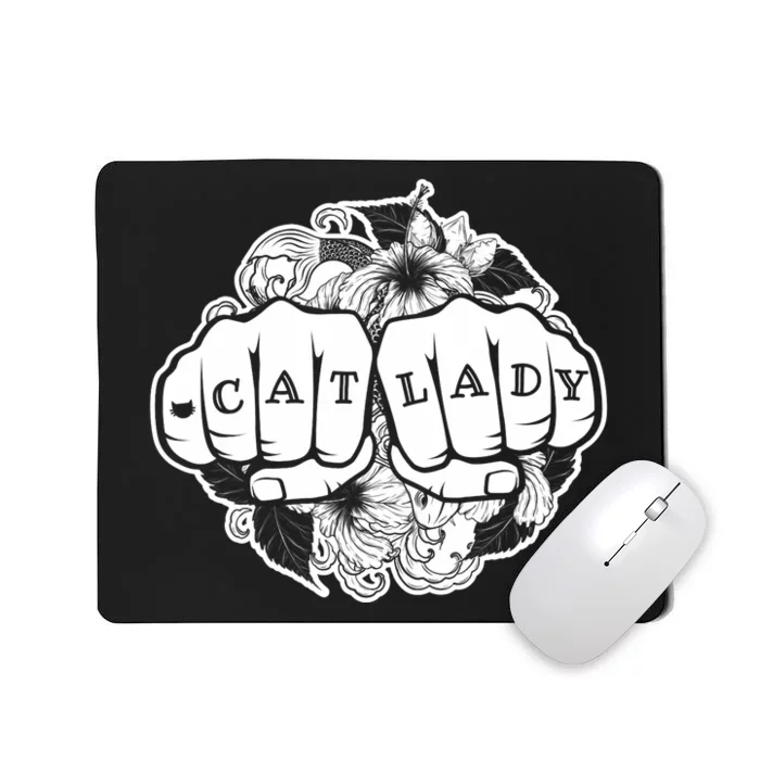 Cat Lady Cat Lover Knuckle Tattoo Cats And Tats Mousepad