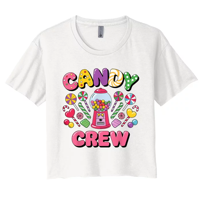 Candy Land Candy Crew Decorations Sweetie Candy Squad Cool Women's Crop Top Tee