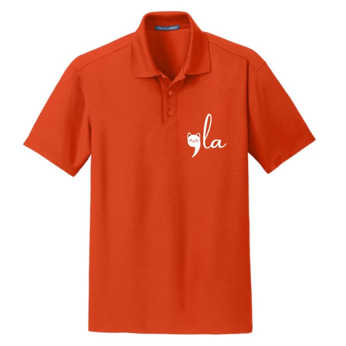 Comma La Cat Lady Kamala Harris Dry Zone Grid Performance Polo