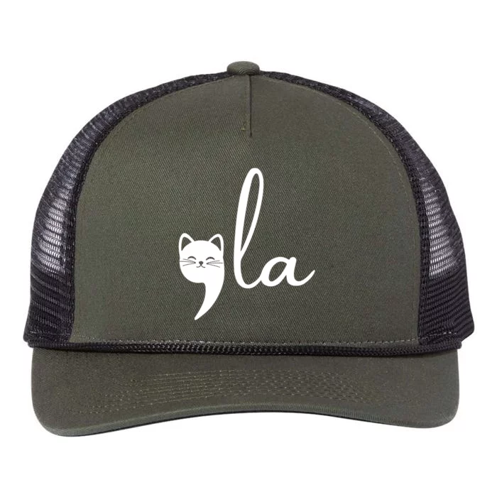 Comma La Cat Lady Kamala Harris Retro Rope Trucker Hat Cap