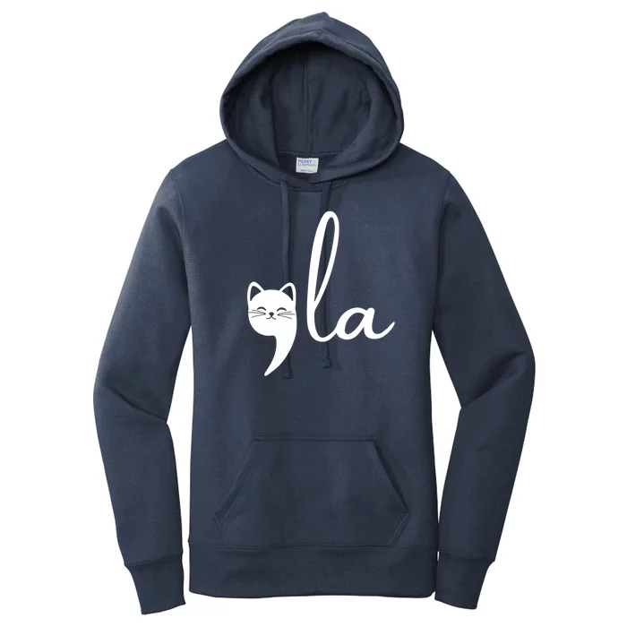 Comma La Cat Lady Kamala Harris Women's Pullover Hoodie