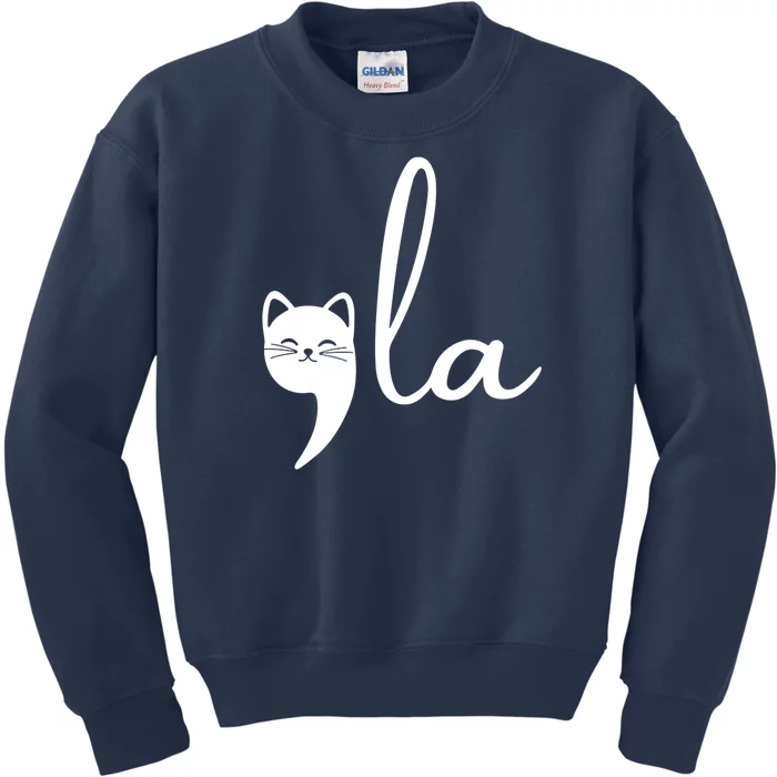 Comma La Cat Lady Kamala Harris Kids Sweatshirt