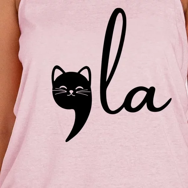 Comma La Cat Lady Kamala Harris Women's Knotted Racerback Tank