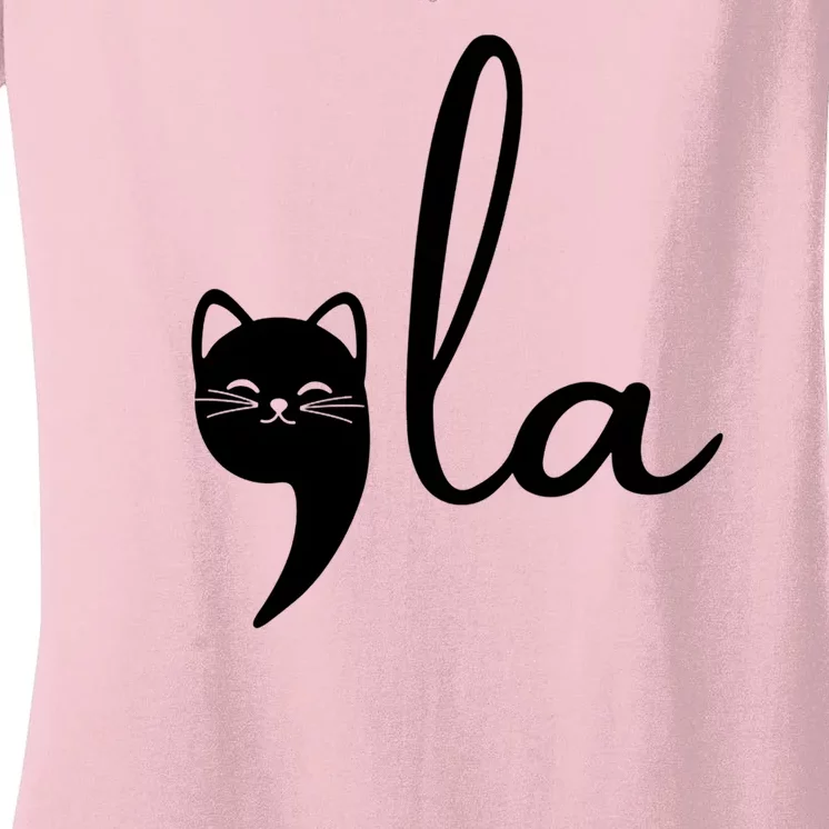 Comma La Cat Lady Kamala Harris Women's V-Neck T-Shirt