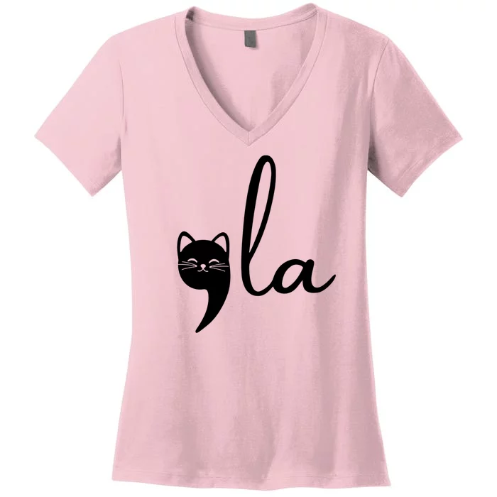 Comma La Cat Lady Kamala Harris Women's V-Neck T-Shirt