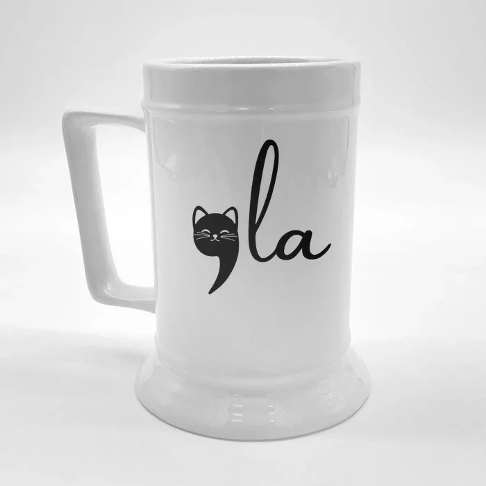 Comma La Cat Lady Kamala Harris Front & Back Beer Stein