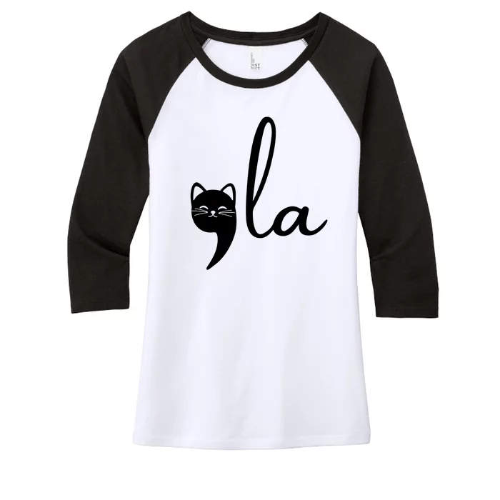 Comma La Cat Lady Kamala Harris Women's Tri-Blend 3/4-Sleeve Raglan Shirt