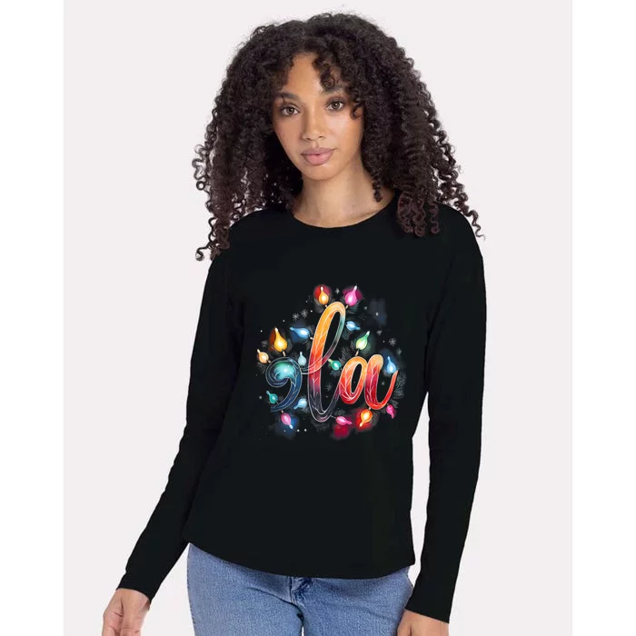 Christmas Lights Comma La Floral Kamala Harris Xmas 2024 Gift Womens Cotton Relaxed Long Sleeve T-Shirt