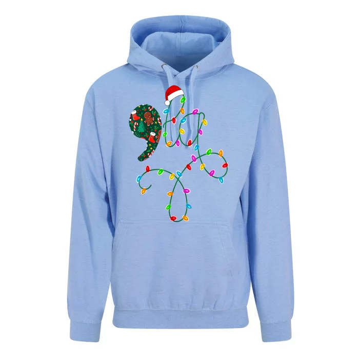 Christmas Light Comma La + La Kamala Election Xmas 2024 Gift Unisex Surf Hoodie