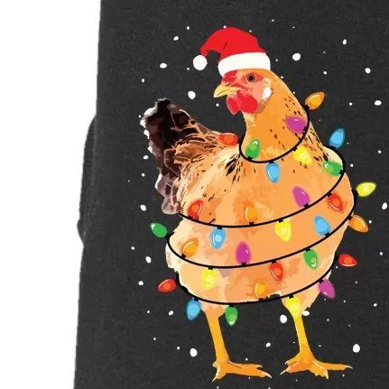 Christmas Lights Chicken Shirts Santa Funny Xmas Tree Chicken Doggie 3-End Fleece Hoodie