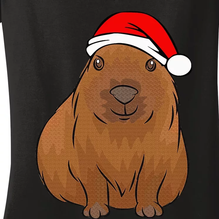 Capybara Lover Cute Christmas Capybara Women's V-Neck T-Shirt