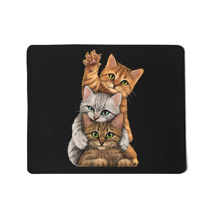 Cute Little Cats Playing Build Wall For Funny Cat Owner Mousepad