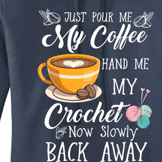 Coffee Lover Crochet Lady Crocheting Yarn Humor Meaningful Gift Women's Pullover Hoodie