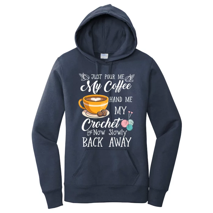 Coffee Lover Crochet Lady Crocheting Yarn Humor Meaningful Gift Women's Pullover Hoodie