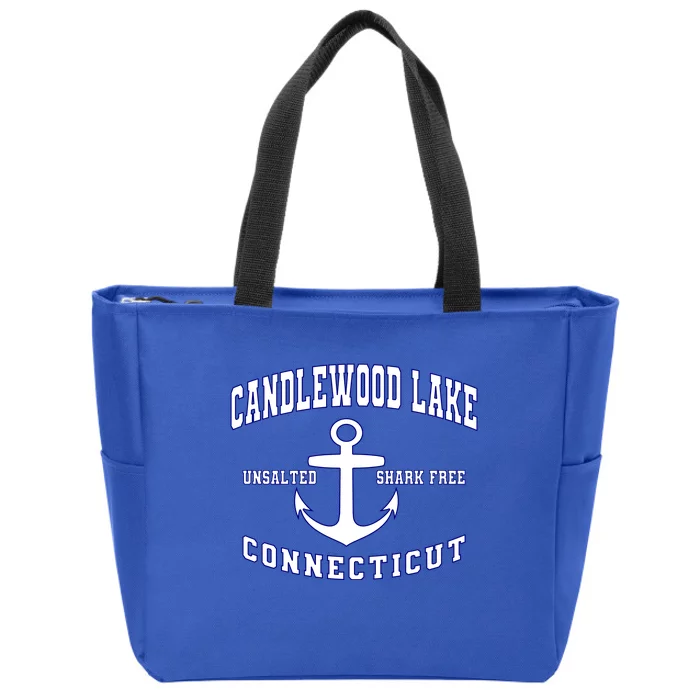 Candlewood Lake Coasters Connecticut Funny Fishing Summer Zip Tote Bag