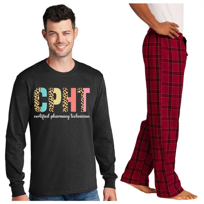 CPHT Leopard Certified Pharmacy Technician Long Sleeve Pajama Set