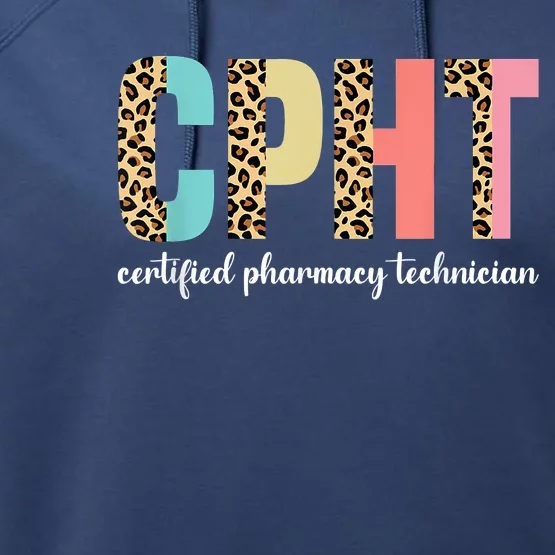 CPHT Leopard Certified Pharmacy Technician Performance Fleece Hoodie