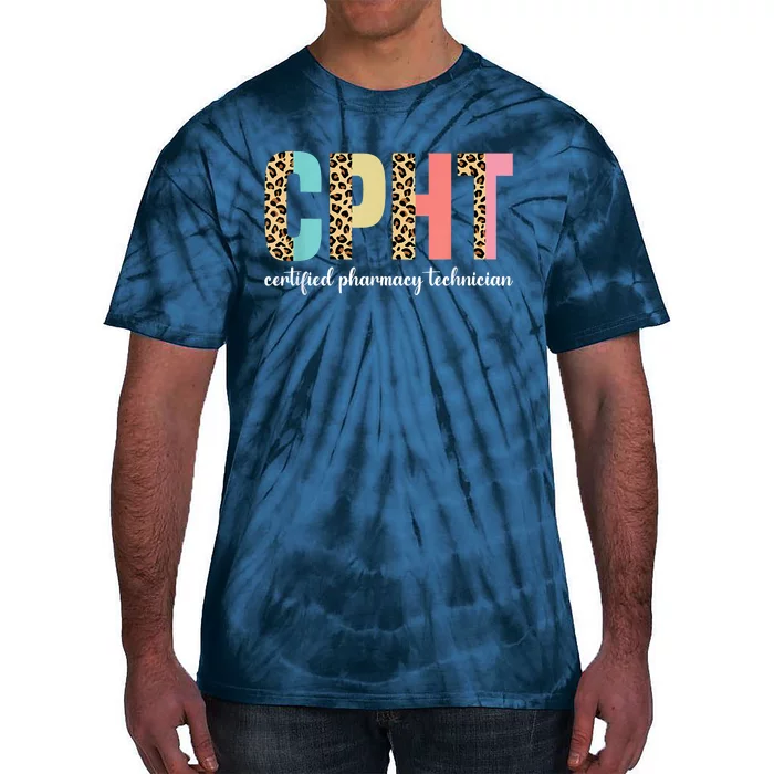 CPHT Leopard Certified Pharmacy Technician Tie-Dye T-Shirt