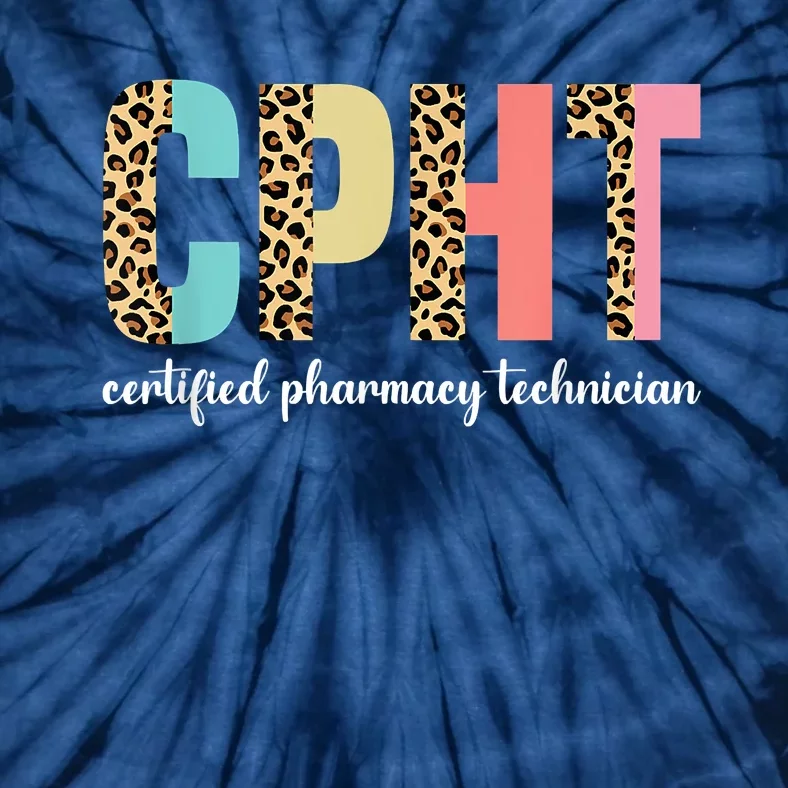 CPHT Leopard Certified Pharmacy Technician Tie-Dye T-Shirt