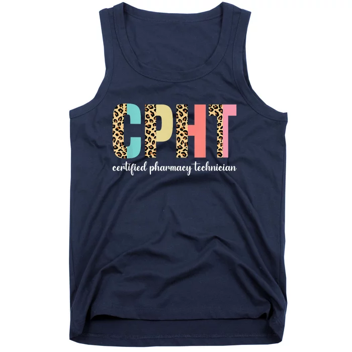 CPHT Leopard Certified Pharmacy Technician Tank Top