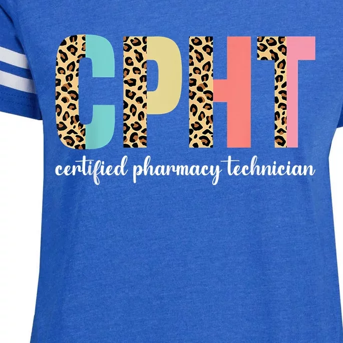 CPHT Leopard Certified Pharmacy Technician Enza Ladies Jersey Football T-Shirt