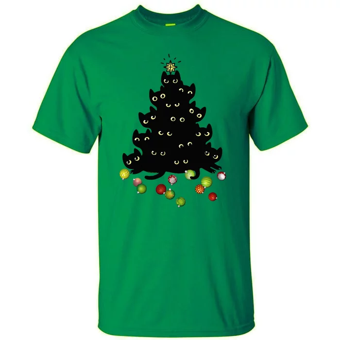 Cat Lovers Cute And Funny Holiday Tree Christmas Tall T-Shirt