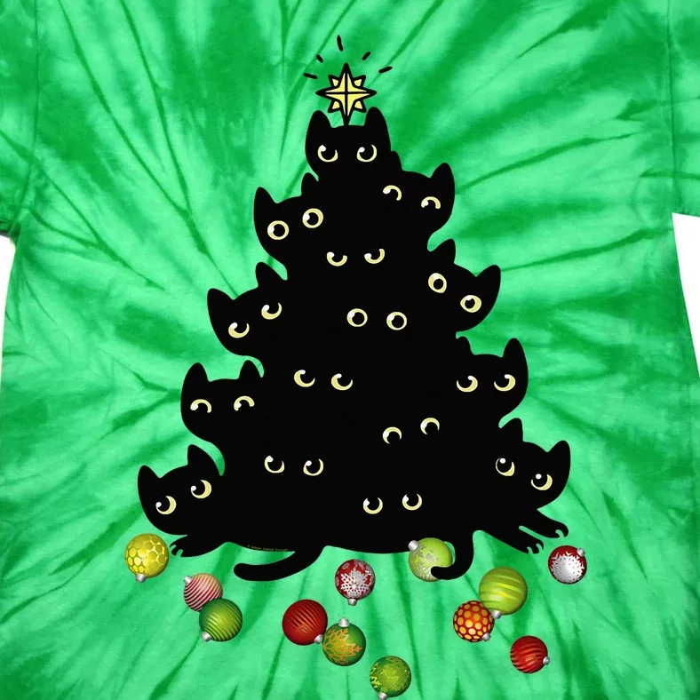 Cat Lovers Cute And Funny Holiday Tree Christmas Tie-Dye T-Shirt