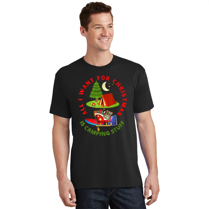 Camping Lovers Christmas Wish List Campers Christmas Gift T-Shirt