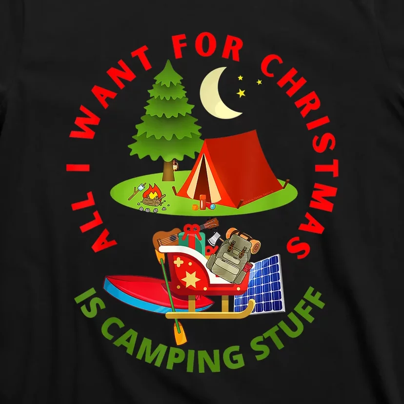 Camping Lovers Christmas Wish List Campers Christmas Gift T-Shirt