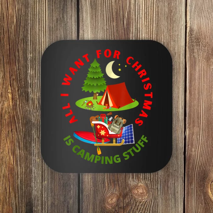 Camping Lovers Christmas Wish List Campers Christmas Gift Coaster