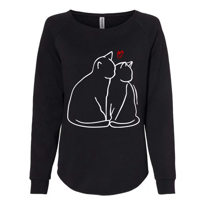 Cat Lover Cute Valentine Womens California Wash Sweatshirt