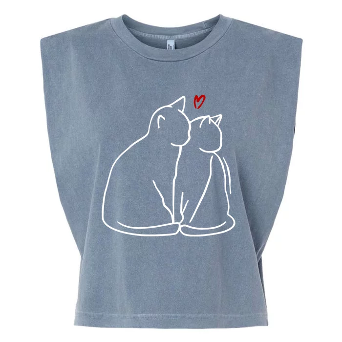 Cat Lover Cute Valentine Garment-Dyed Women's Muscle Tee