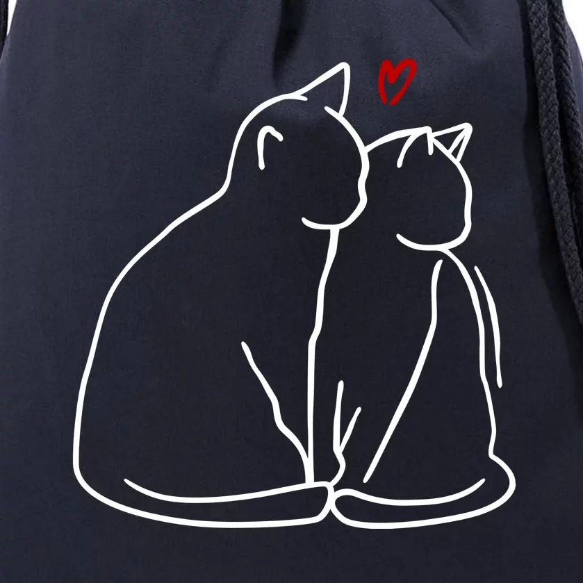 Cat Lover Cute Valentine Drawstring Bag