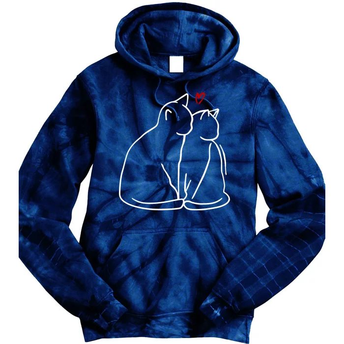 Cat Lover Cute Valentine Tie Dye Hoodie