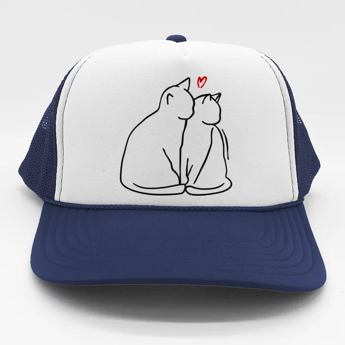 Cat Lover Cute Valentine Trucker Hat