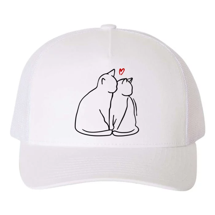 Cat Lover Cute Valentine Yupoong Adult 5-Panel Trucker Hat