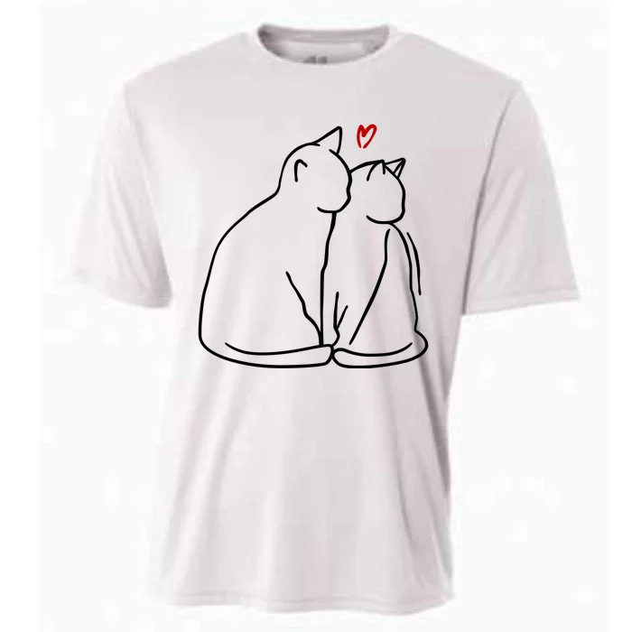 Cat Lover Cute Valentine Cooling Performance Crew T-Shirt