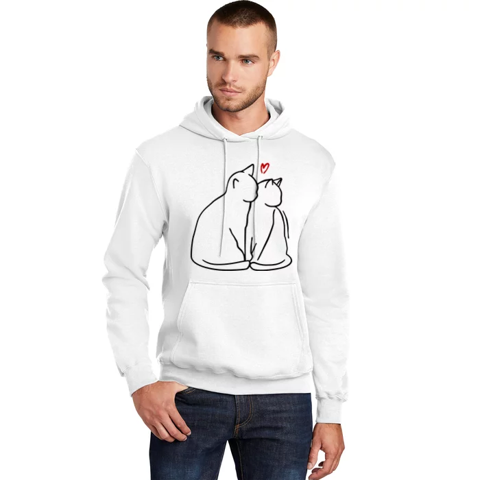 Cat Lover Cute Valentine Hoodie