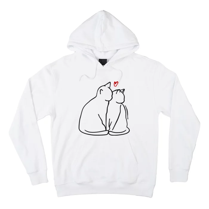 Cat Lover Cute Valentine Hoodie