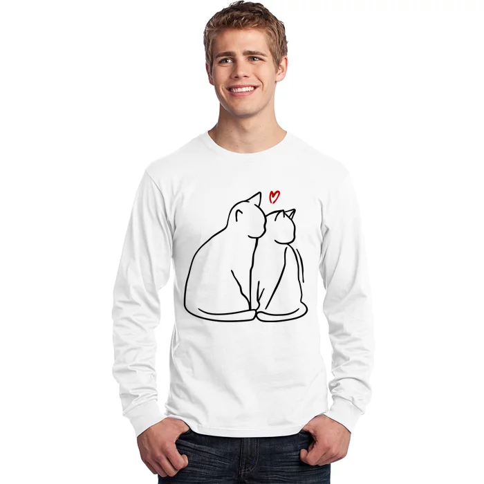 Cat Lover Cute Valentine Long Sleeve Shirt