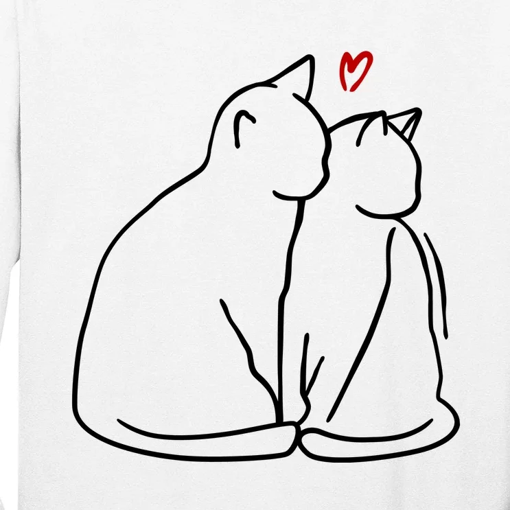 Cat Lover Cute Valentine Long Sleeve Shirt