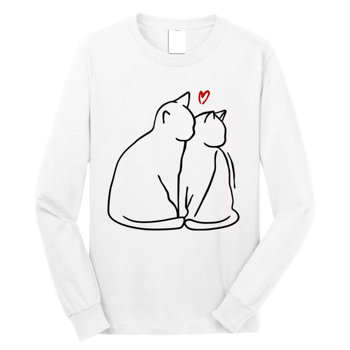 Cat Lover Cute Valentine Long Sleeve Shirt