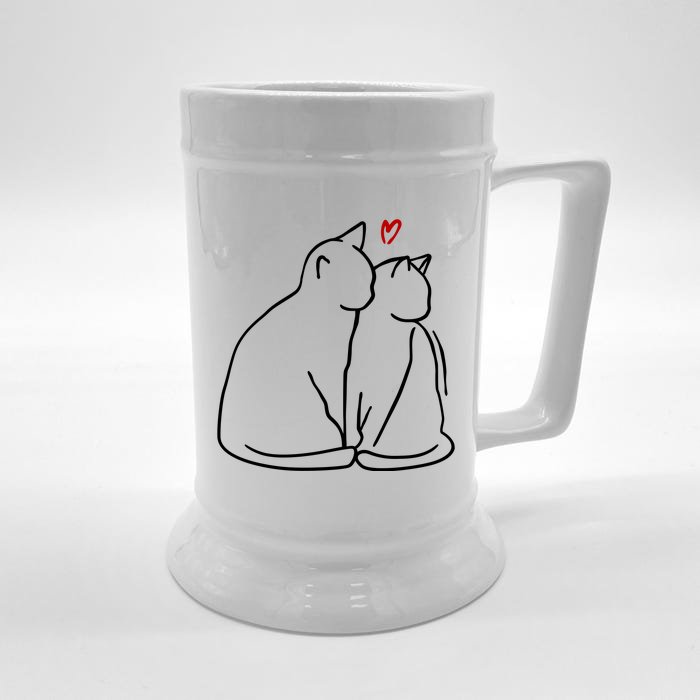 Cat Lover Cute Valentine Front & Back Beer Stein