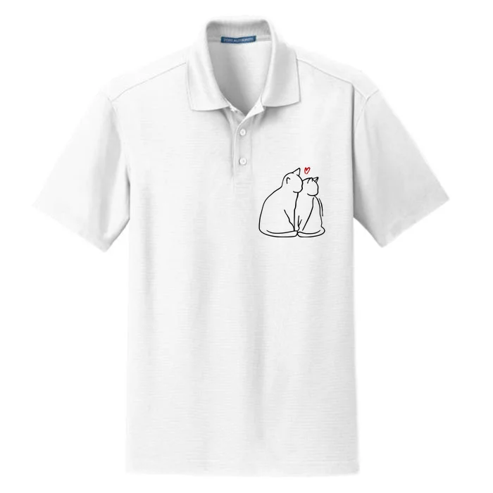 Cat Lover Cute Valentine Dry Zone Grid Performance Polo