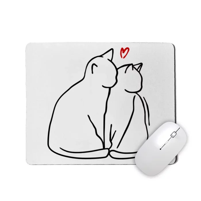 Cat Lover Cute Valentine Mousepad