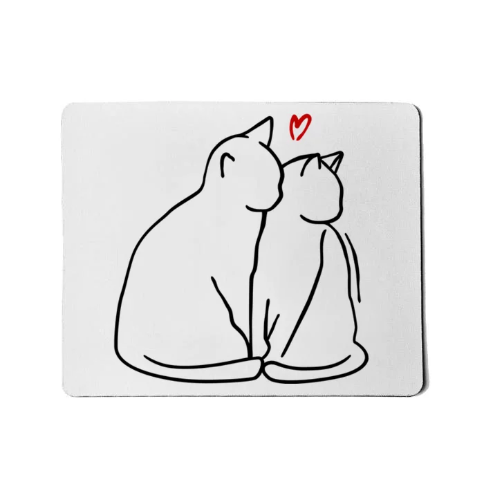 Cat Lover Cute Valentine Mousepad