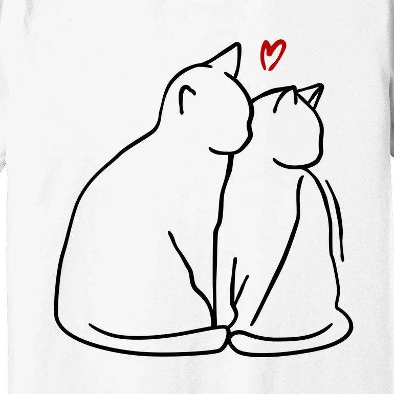 Cat Lover Cute Valentine Premium T-Shirt